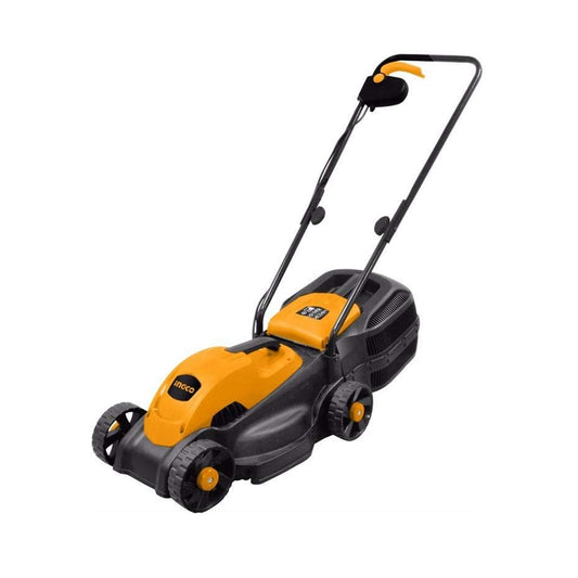 Ingco LM385 Electric Lawn Mower - Powerful 1600W Motor, 38cm Cutting Diameter, 3 Height Adjustments, 45L Grass Box