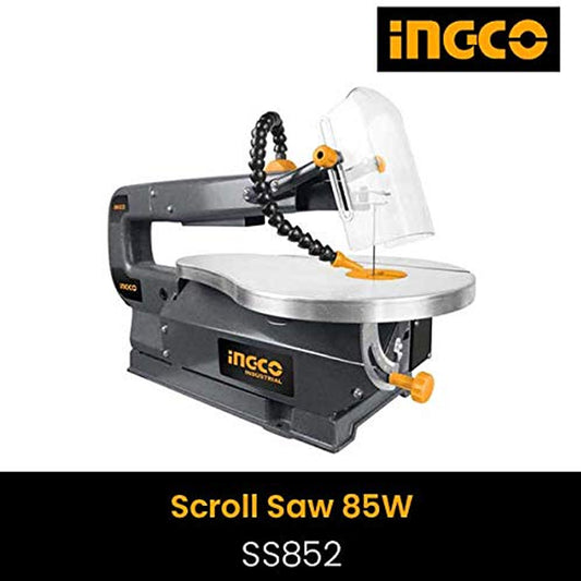 Ingco SS852 85W Scroll Saw with Anti-Vibration Design - Corded Electric Grey Saw for Precise Indoor Cutting
