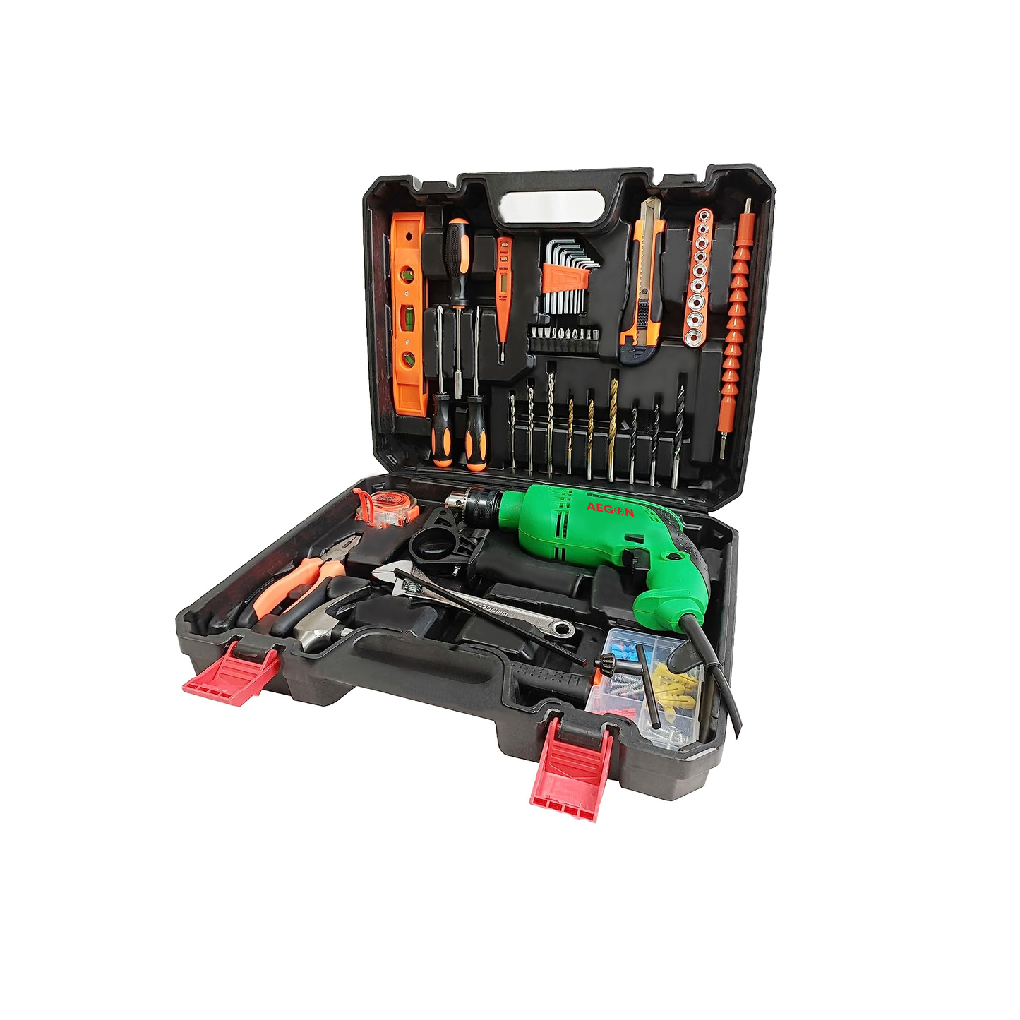 Aegon ADM13 Pro - 13MM Electric Impact Drilling Machine Kit with 115 Pieces Tools, Tool Box and Accessories (800W)