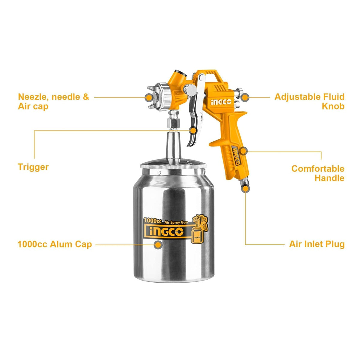 Ingco ASG3101 Professional Air Spray Paint Gun Set