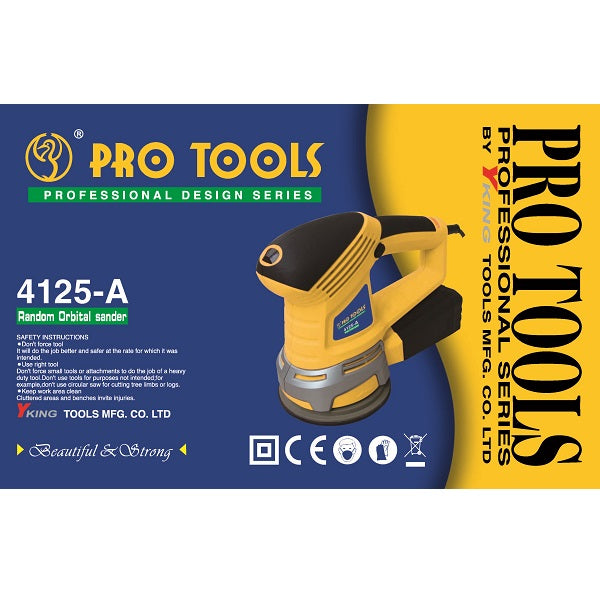 PRO TOOLS 4125-A, 500W, 12000 RPM, 125mm Aluminium Base Corded Electric Orbital Sander