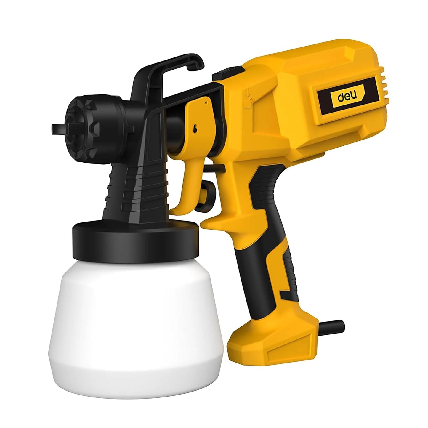 Deli DL-PQ380-E1 550W Electric Spray Gun for Home Improvement & Industrial Use Multipurpose Paint Spray Gun HVLP Sprayer (Yellow)