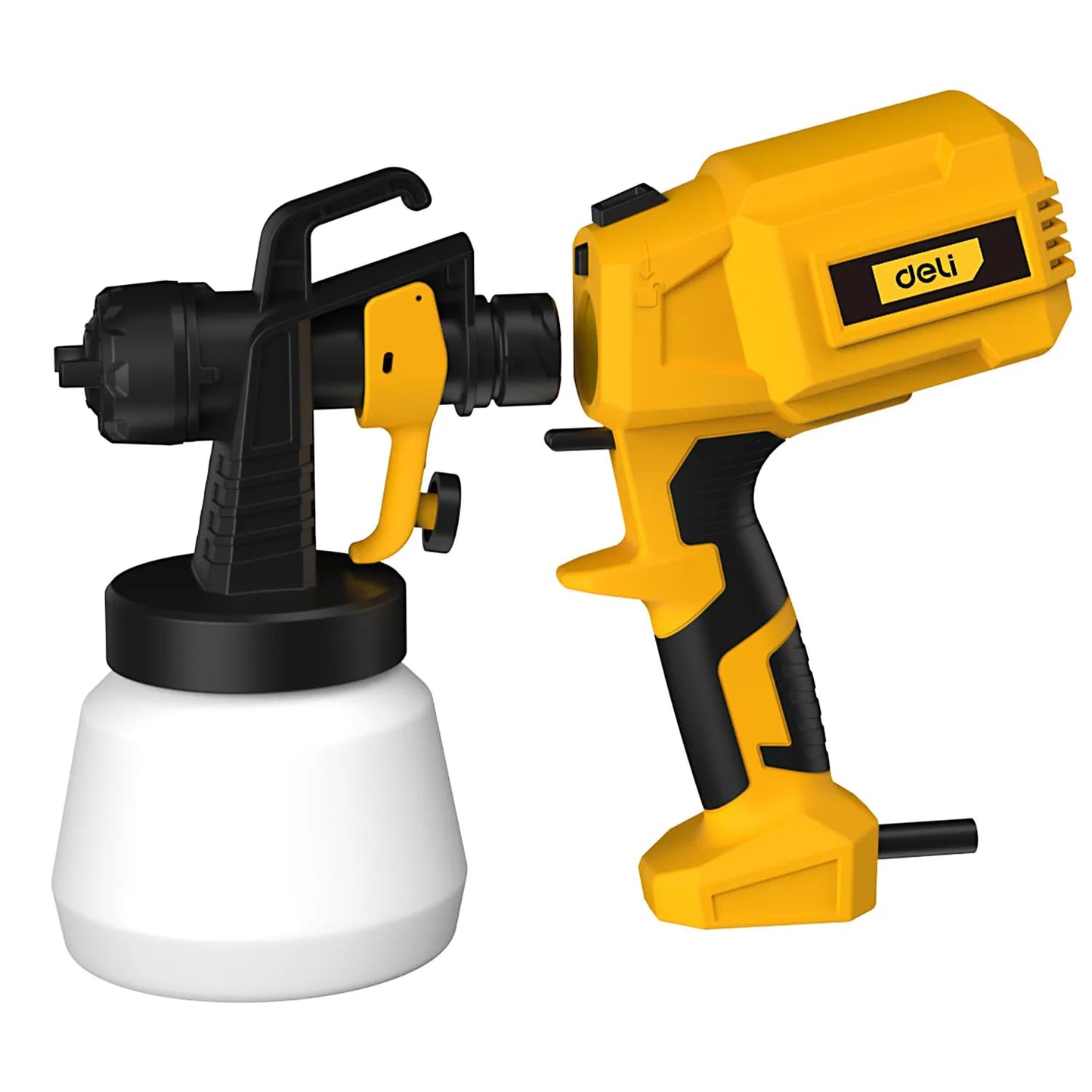 Deli DL-PQ380-E1 550W Electric Spray Gun for Home Improvement & Industrial Use Multipurpose Paint Spray Gun HVLP Sprayer (Yellow)