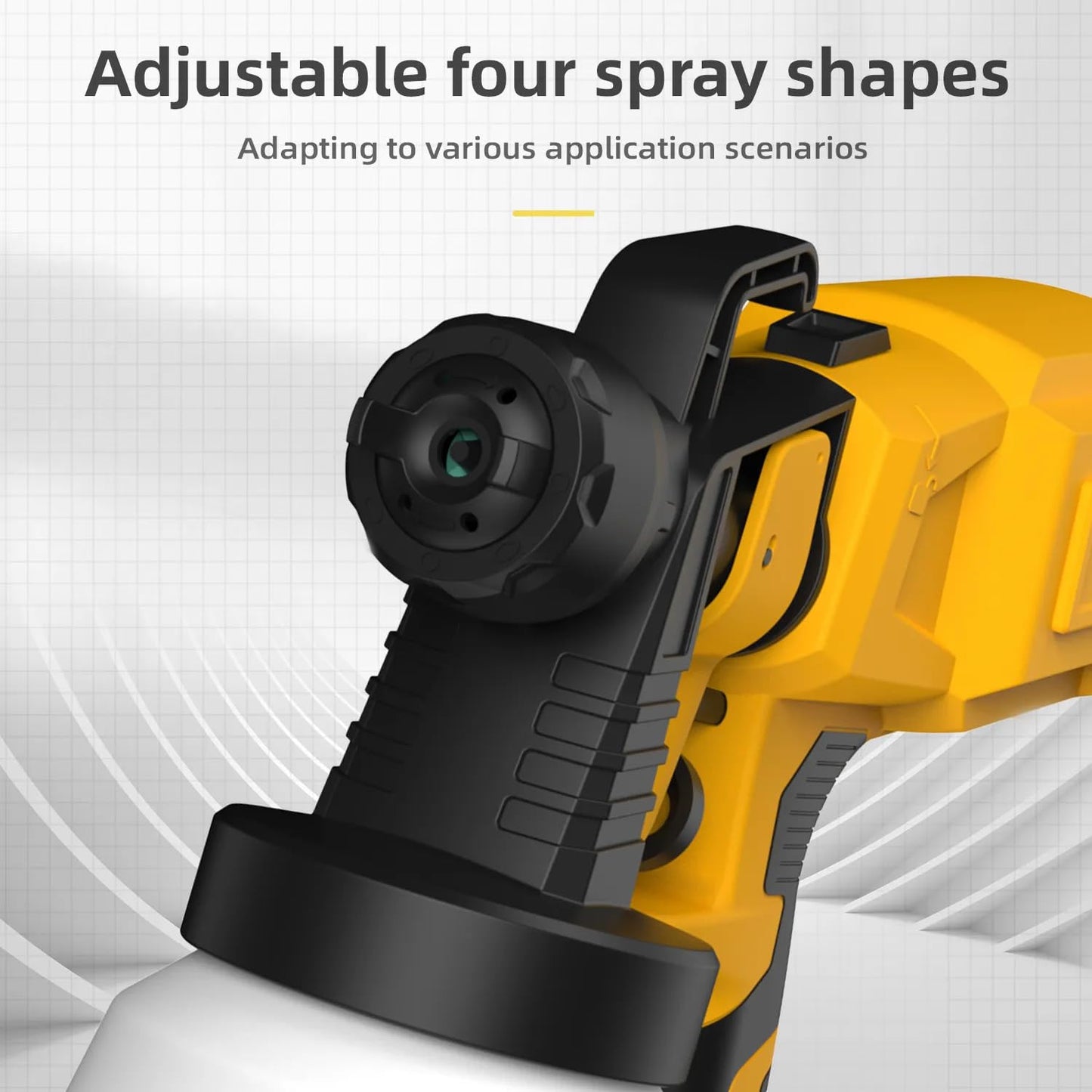 Deli DL-PQ380-E1 550W Electric Spray Gun for Home Improvement & Industrial Use Multipurpose Paint Spray Gun HVLP Sprayer (Yellow)
