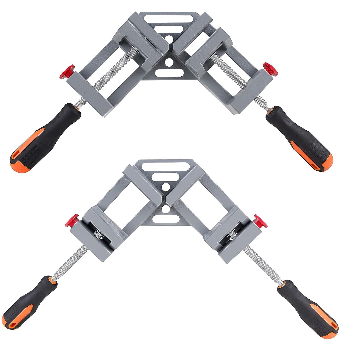 MAF Double Handle 90° Corner Clamp Double Hand Quick Release Button 90 Degree Clamping Tool For Wood Working, Welding & Photo Framing (70mm Jaw Width, 65mm Jaw Opening)