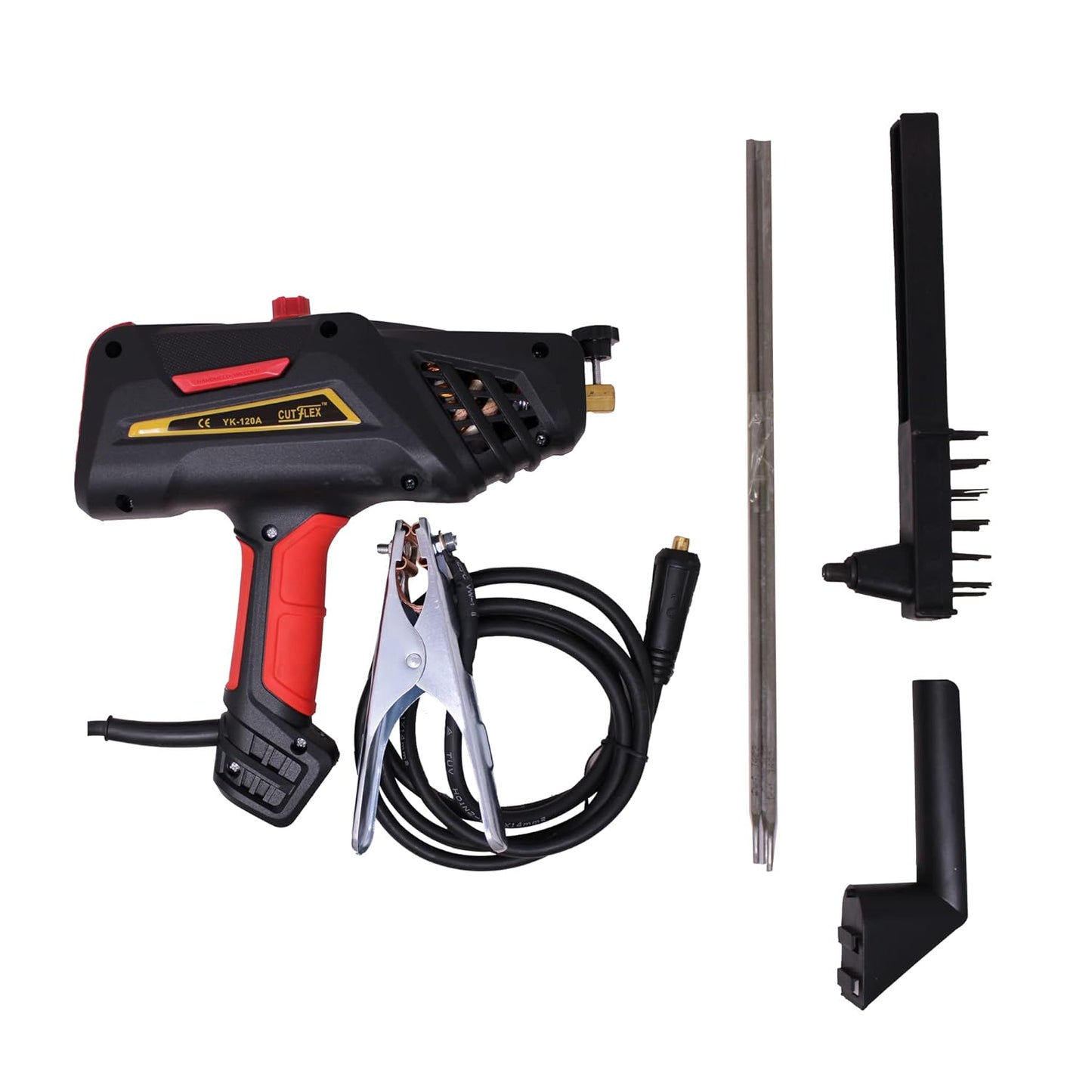 CUTFLAX YK-120A Portable Multifunctional Handheld 120A Welding Machine/Welder with Cable, Wire Brush, Glass, Shield, Handle, 3 Welding Rods