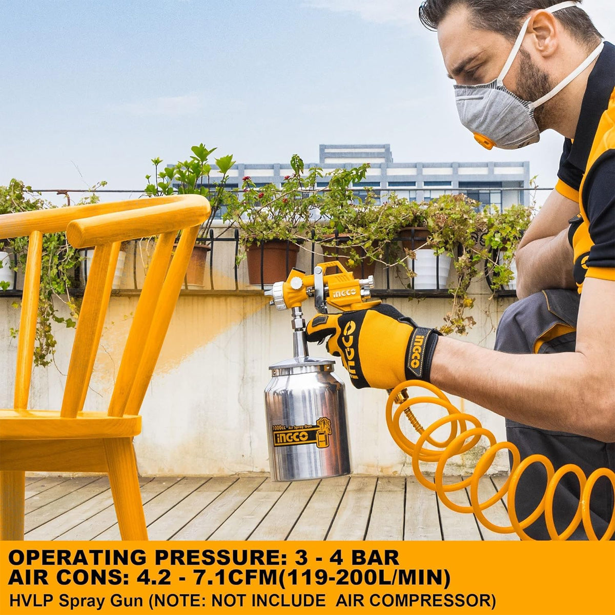 Ingco ASG3101 Professional Air Spray Paint Gun Set