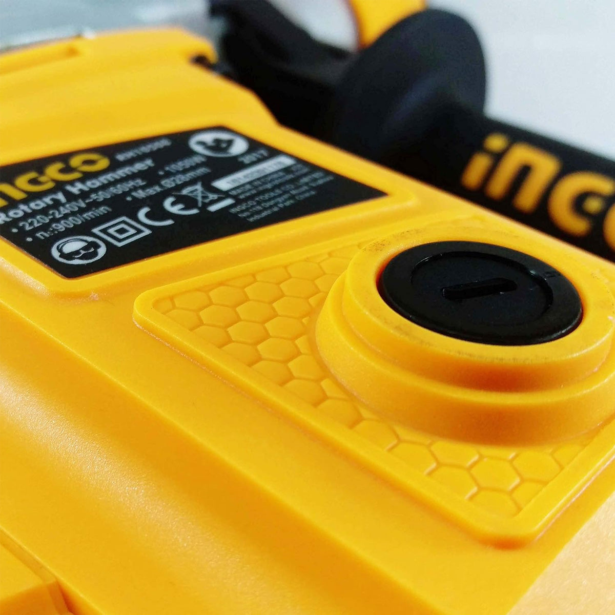 Ingco RH10508 1050W Rotary Hammer Drill | 4000bpm | 900 RPM | Metal Construction | Professional Industrial Yellow Drill Machine