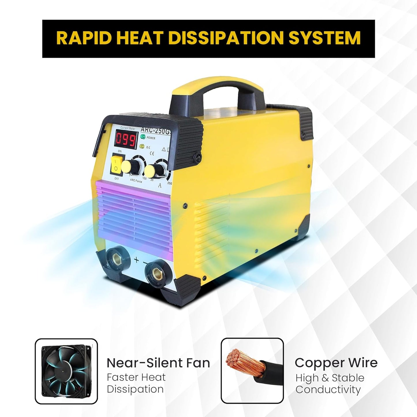 Aegon ARC 250GS - Portable 250A Inverter ARC Welding Machine/Welder (Yellow)