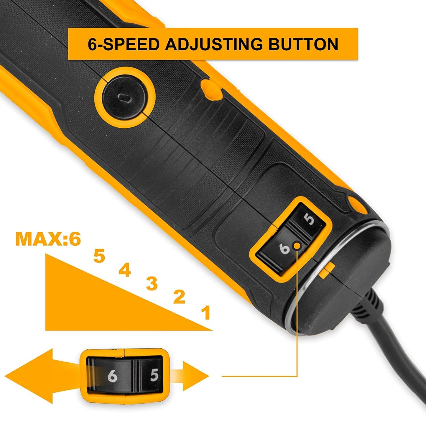 INGCO Mini Die Grinder Kit with Variable Speed MG13328 Mini Die Grinder, 130W, 3.2mm disc dia, 35000 Rpm - 110 Accessories Rotary Tool (3.2 mm)