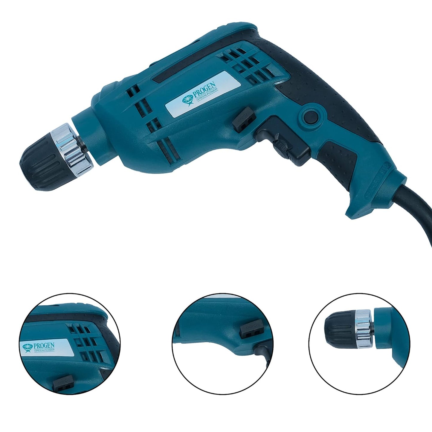 Progen 10mm 550 Watt 3000 RPM Keyless Chuck Electric Drill Machine 9211-HG
