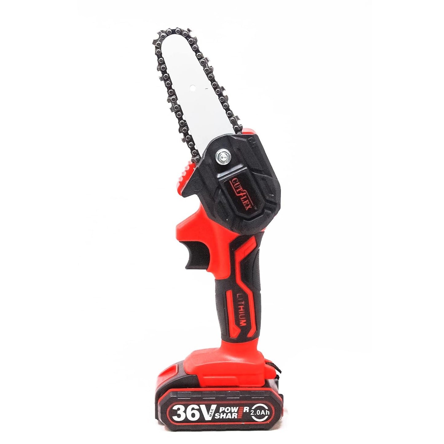 CUTFLAX Battery Powered Cordless Chainsaw - 36V Battery, 4inch, Multipurpose, Gardening, Wood Working