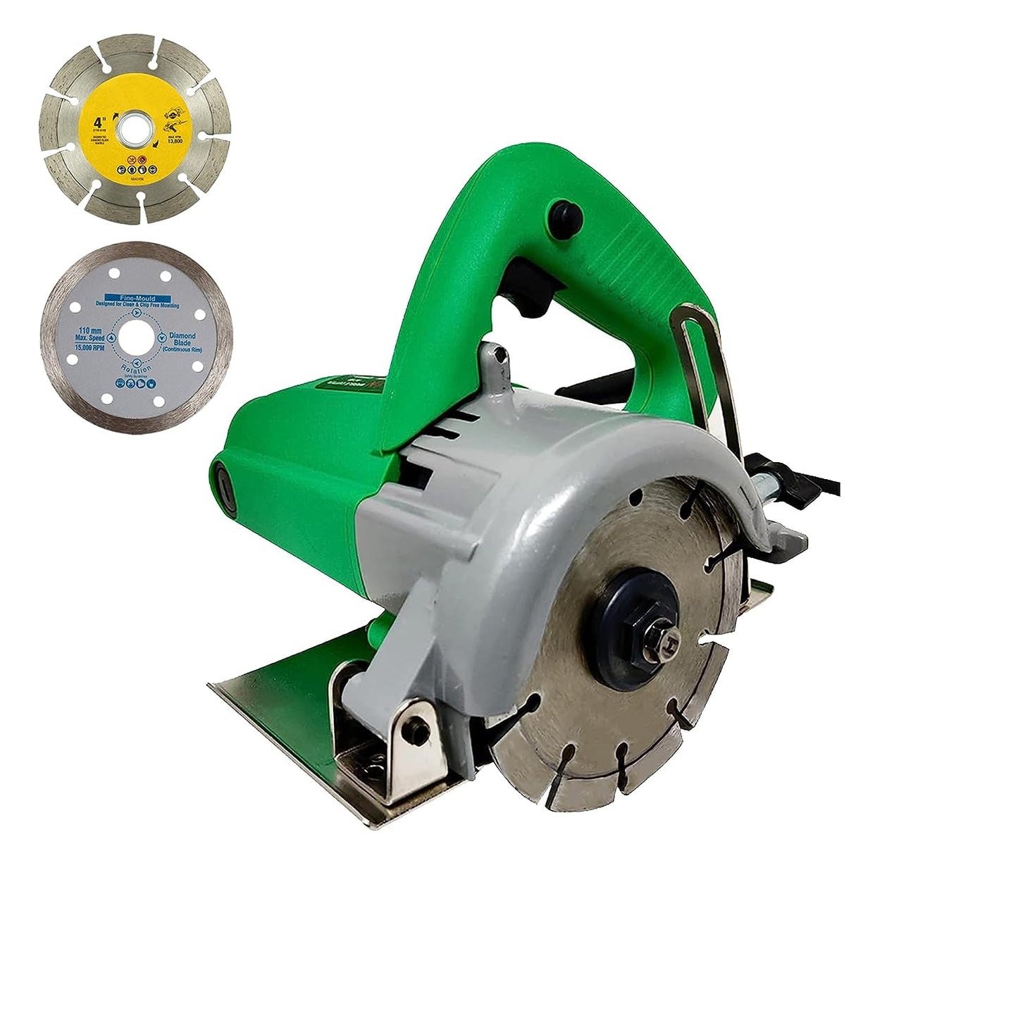 Aegon AC4B 1300W Heavy-Duty 4 Inch Tile/Marble/Wood Cutter With 1 Cutting Wheel, 1 Diamond Segmented Wheel & 1 TCT Blade (12000 RPM)