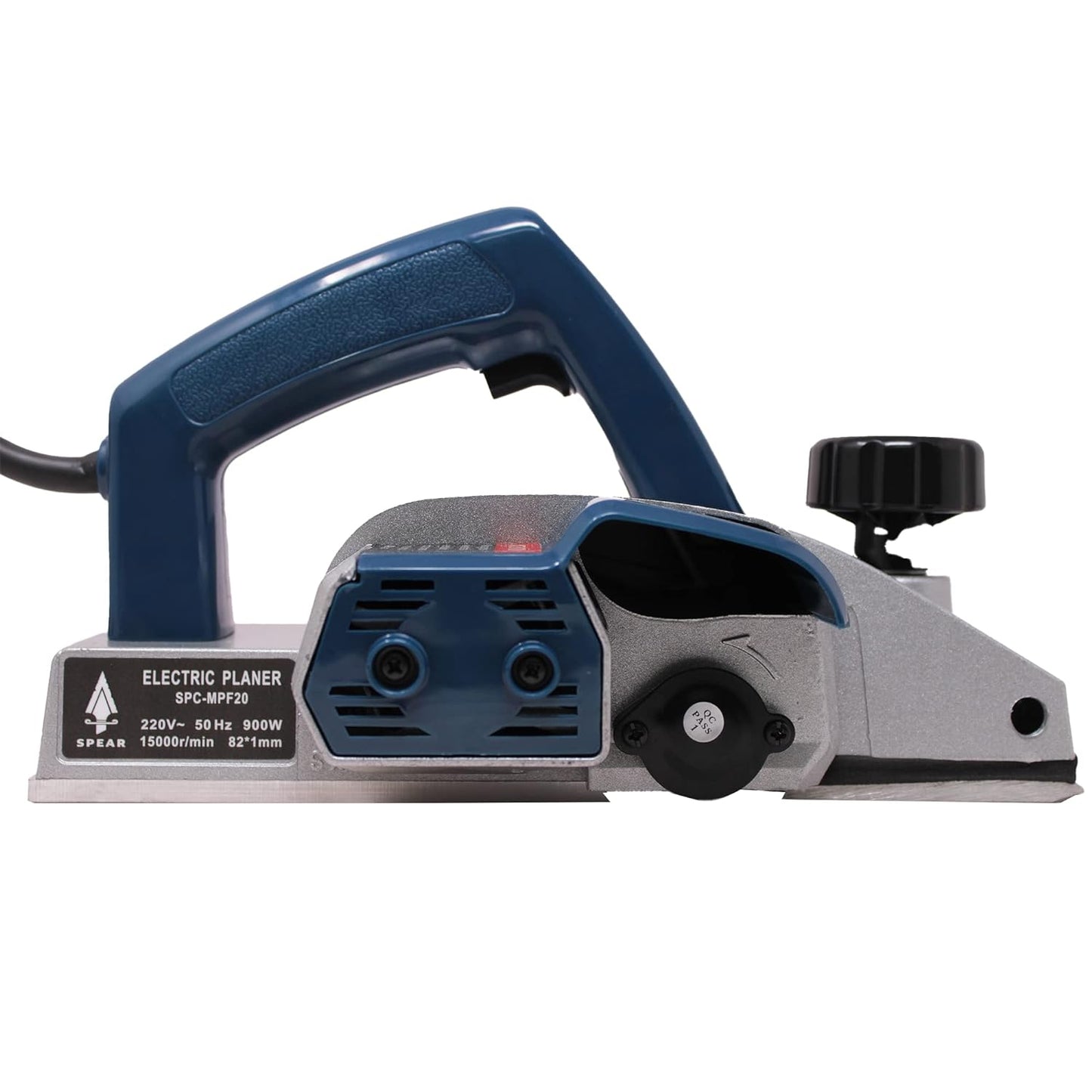 SPEAR SPC-MPF20 Metal Body Electric Hand Planer for Woodworking, 15000 RPM, Planing Width 0-82mm, Planning Depth: 0-1mm
