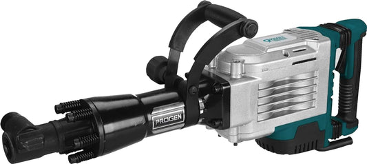 PROGEN 9590-HG 18.5kg Heavy Duty Professional Breaker/Demolition Hammer/Concrete Breaker For Chipping/Demolition (1850W, 65J, 0-2100bpm, 30mm Max Drill Shank)