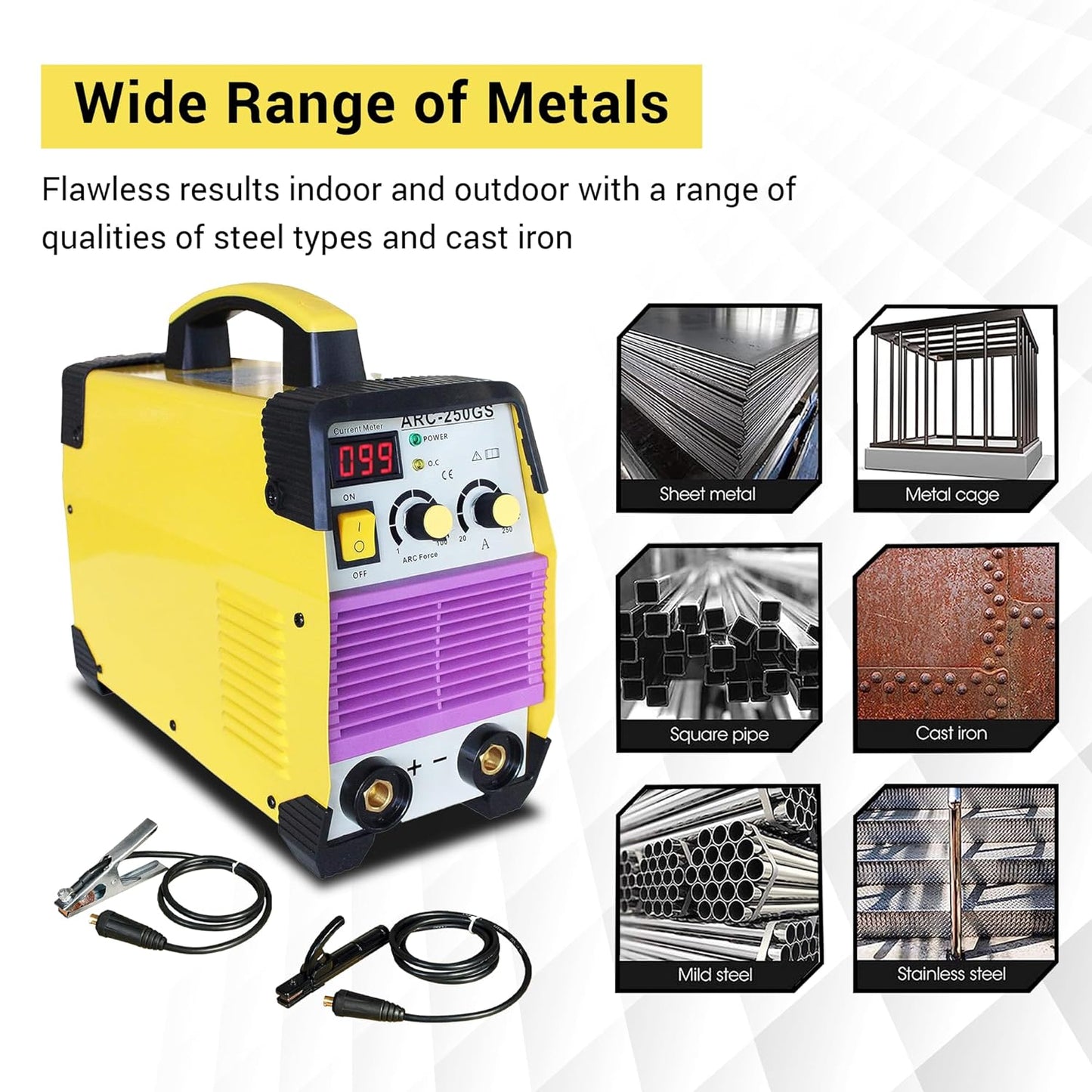 Aegon ARC 250GS - Portable 250A Inverter ARC Welding Machine/Welder (Yellow)