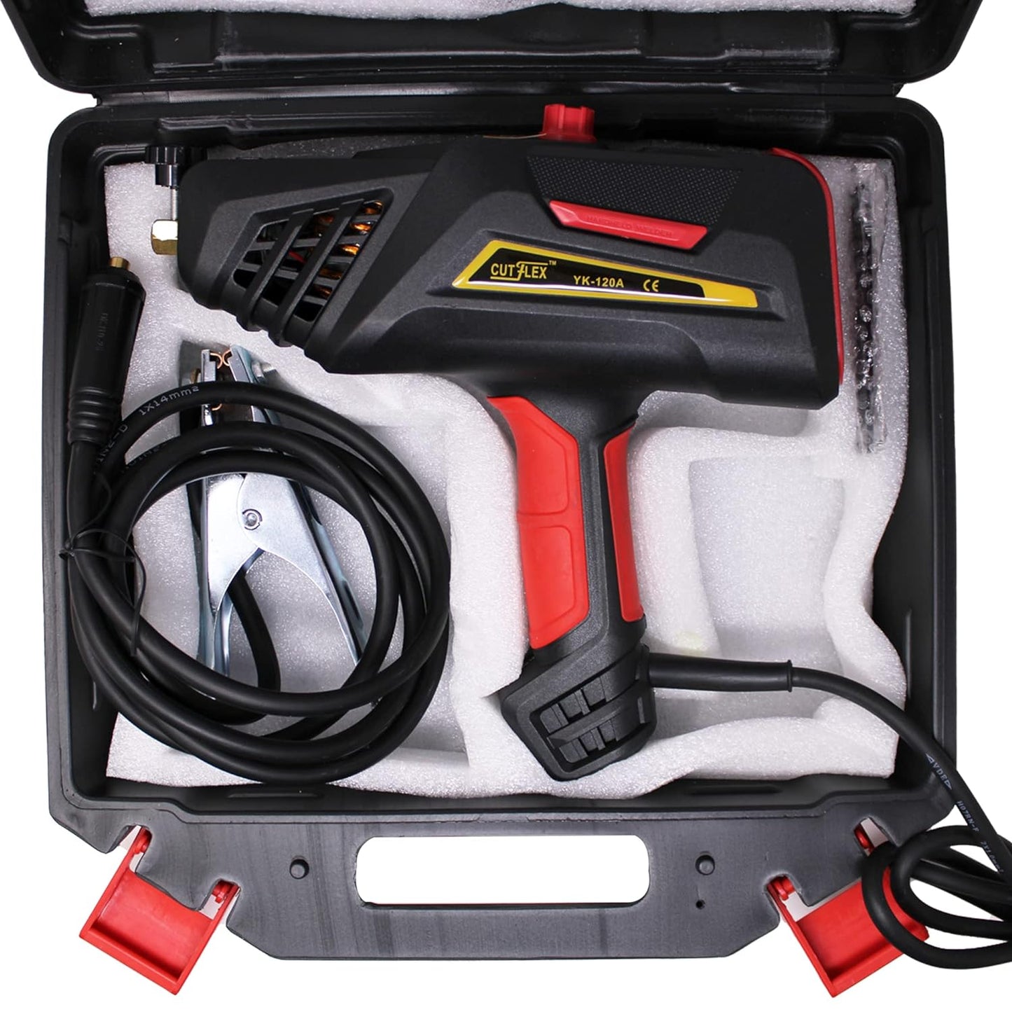 CUTFLAX YK-120A Portable Multifunctional Handheld 120A Welding Machine/Welder with Cable, Wire Brush, Glass, Shield, Handle, 3 Welding Rods