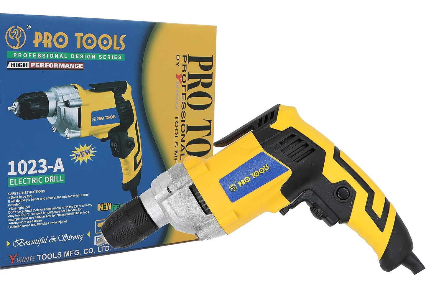 PRO TOOLS 1023-A, 10mm, 600W Impact Electric Drill Machine, Copper Armature, 10mm Keyless Auto Chuck, 3200 RPM, 2 Mode Selector, Forward/Reverse with Variable Speed with 13 Pieces Bits