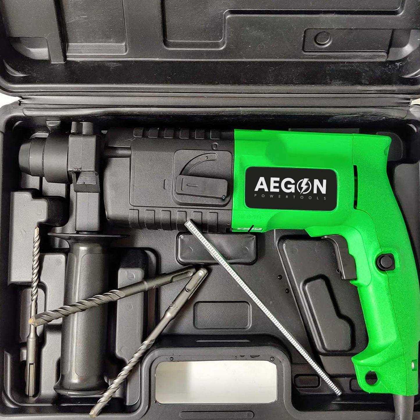 Aegon AHD201 - हैवी ड्यूटी / वेरिएबल स्पीड रोटरी हैमर ड्रिल (800 W, 20 mm, 850 Rpm, हरा)