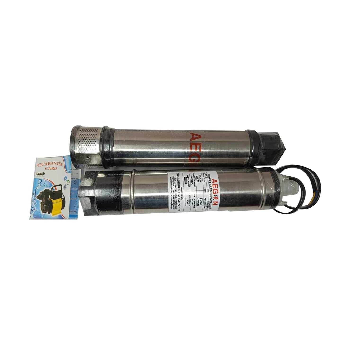 Aegon HydroMax Series 1 HP Borewell Submersible Pump, Water Filled, 10 Stage Pump, 42 Meter Head, 5000 LPH