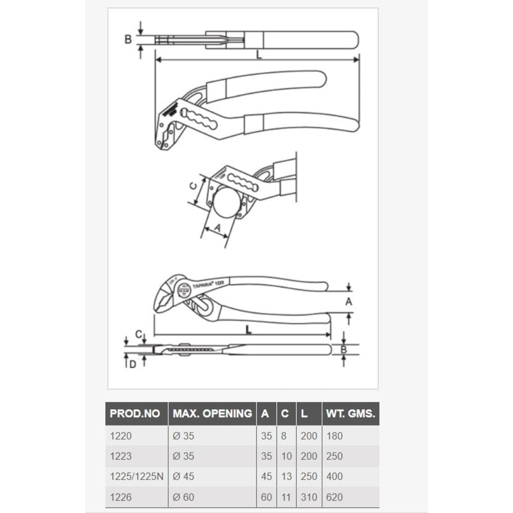 Aegon Taparia 10 inch/250 mm Water Pump Plier