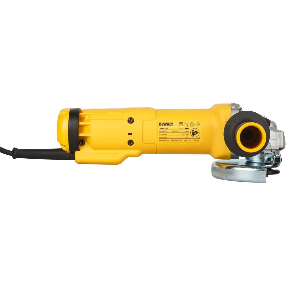 Dewalt 1100 Watt 125mm Heavy Duty Medium Angle Grinder with DES Technology DWE4215, 220 Volt (Indian Plug)