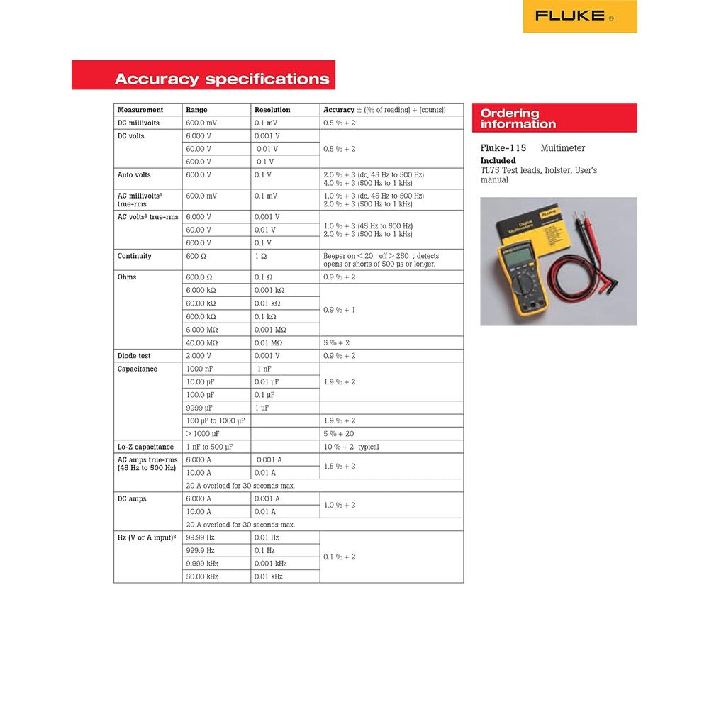 Fluke 115 Field Technicians Digital Multimeter
