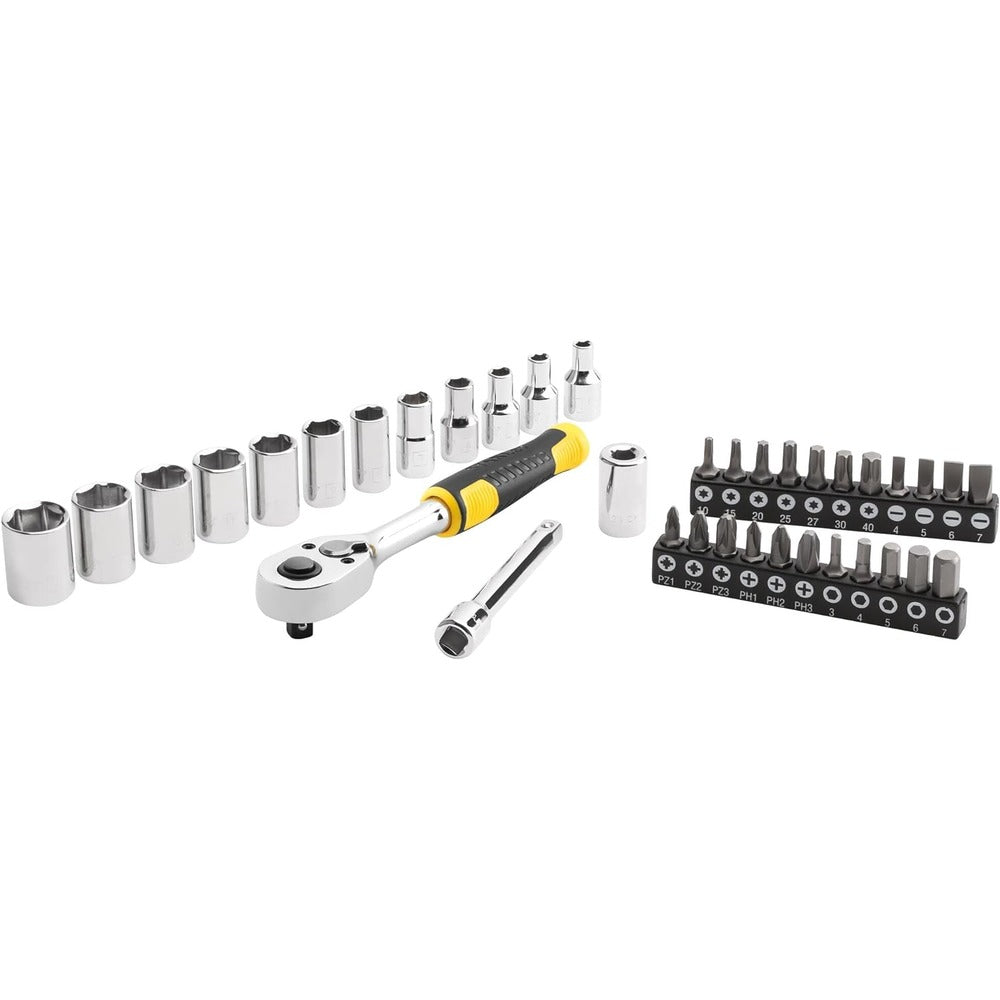 Stanley STMT82672-0-12 Chrome Compact Socket Set, 1/4", Silver (37pcs)