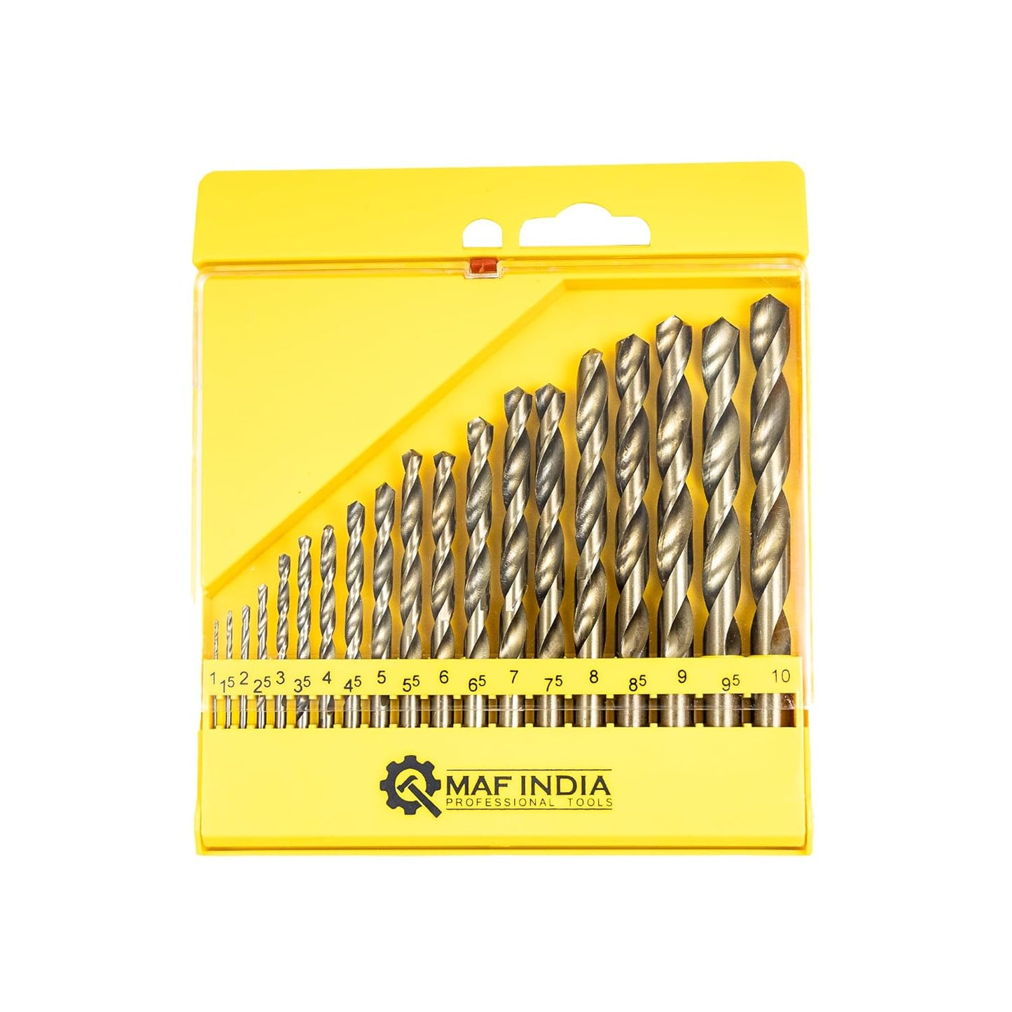 MAF PRO 19Pcs HSS Drill Bit Set/High Speed Steel Twist Drill Bit Tool Set for Drilling Wood, Aluminium, Plastic, Wall (1-10mm)