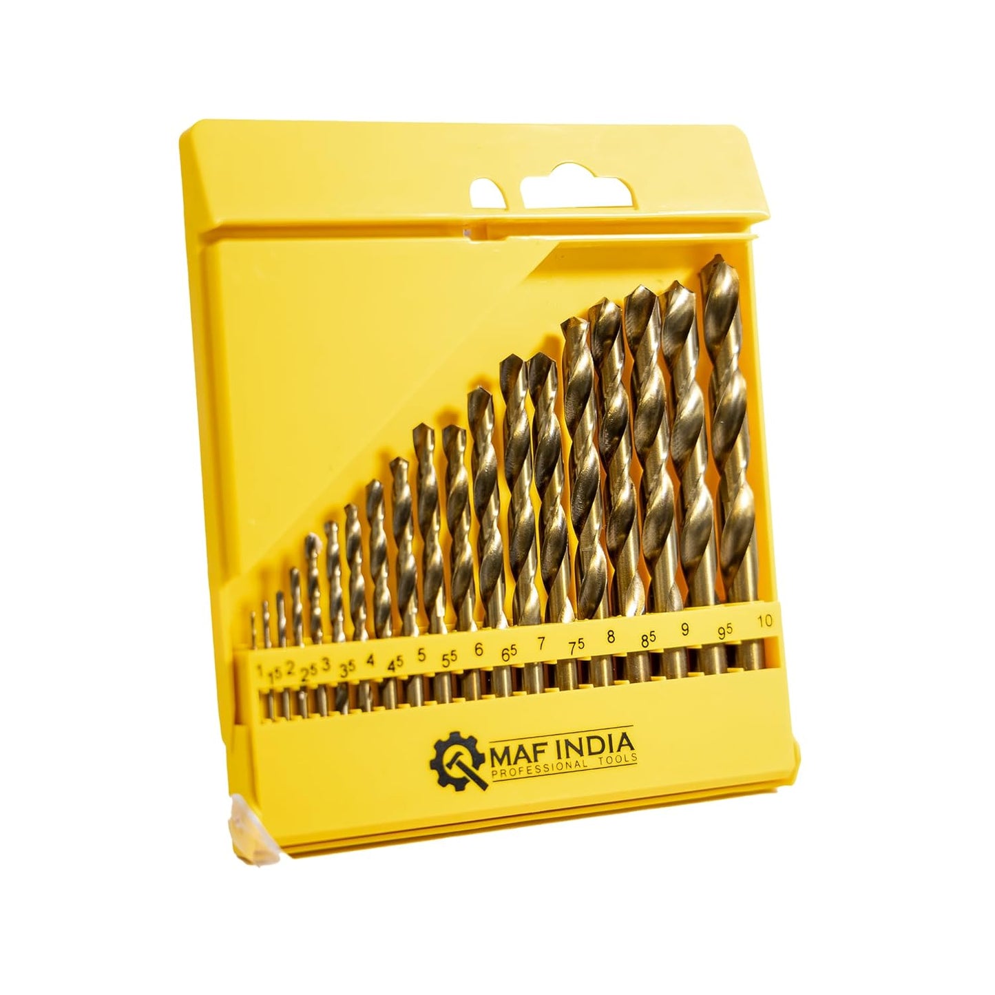 MAF PRO 19Pcs HSS Drill Bit Set/High Speed Steel Twist Drill Bit Tool Set for Drilling Wood, Aluminium, Plastic, Wall (1-10mm)