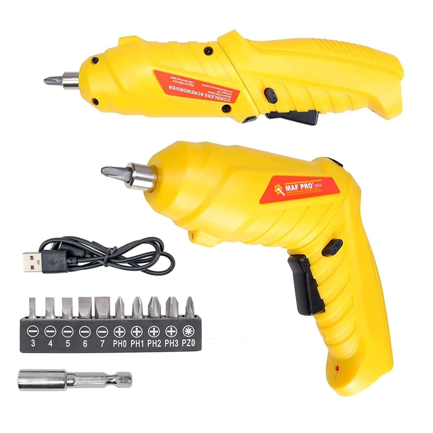 MAF PRO CDSLI0402 4V Cordless Screwdriver Kit with LED Light