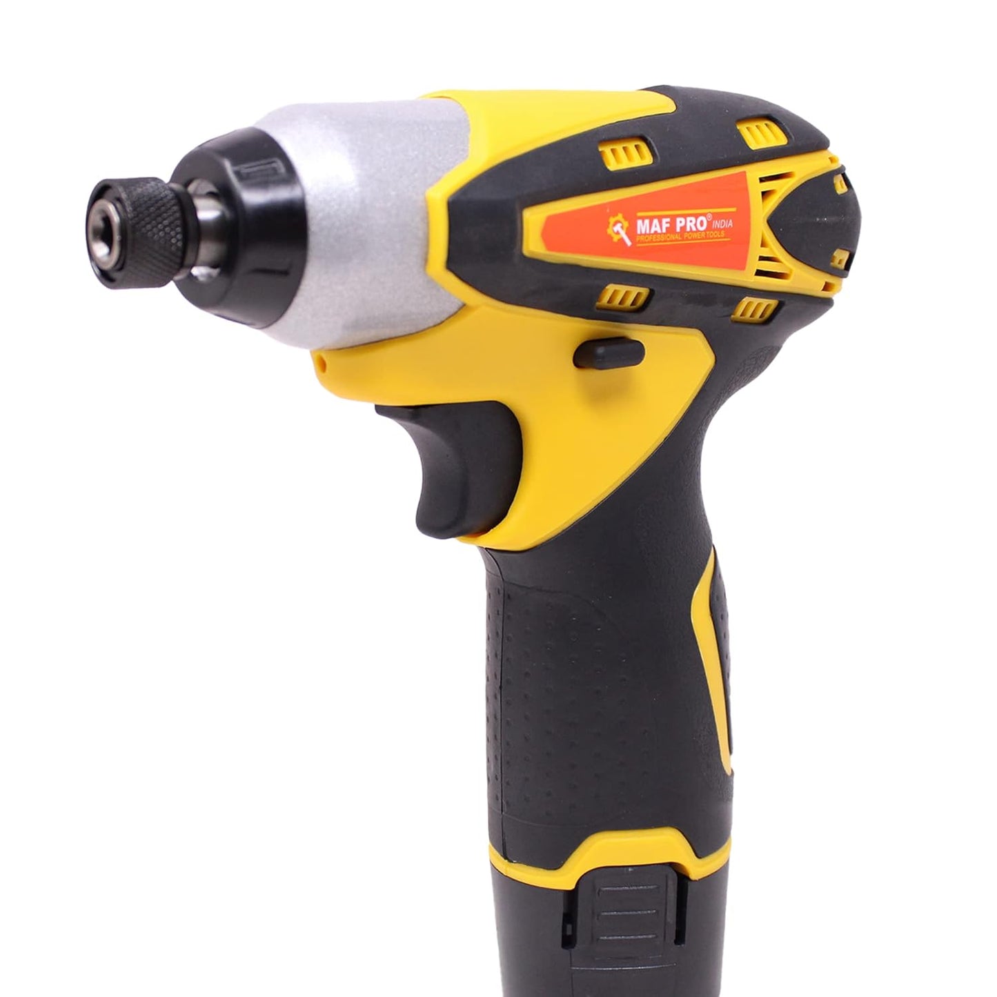 MAF PRO CIDLI1270 12V Li-ion Reversible Variable Speed Cordless Screwdriver/Impact Drill Driver with 6 Screwdriver Bits & 1 Bit Holder, Yellow