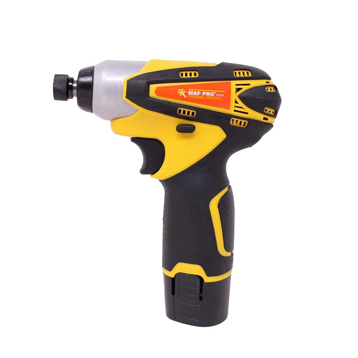 MAF PRO CIDLI1270 12V Li-ion Reversible Variable Speed Cordless Screwdriver/Impact Drill Driver with 6 Screwdriver Bits & 1 Bit Holder, Yellow
