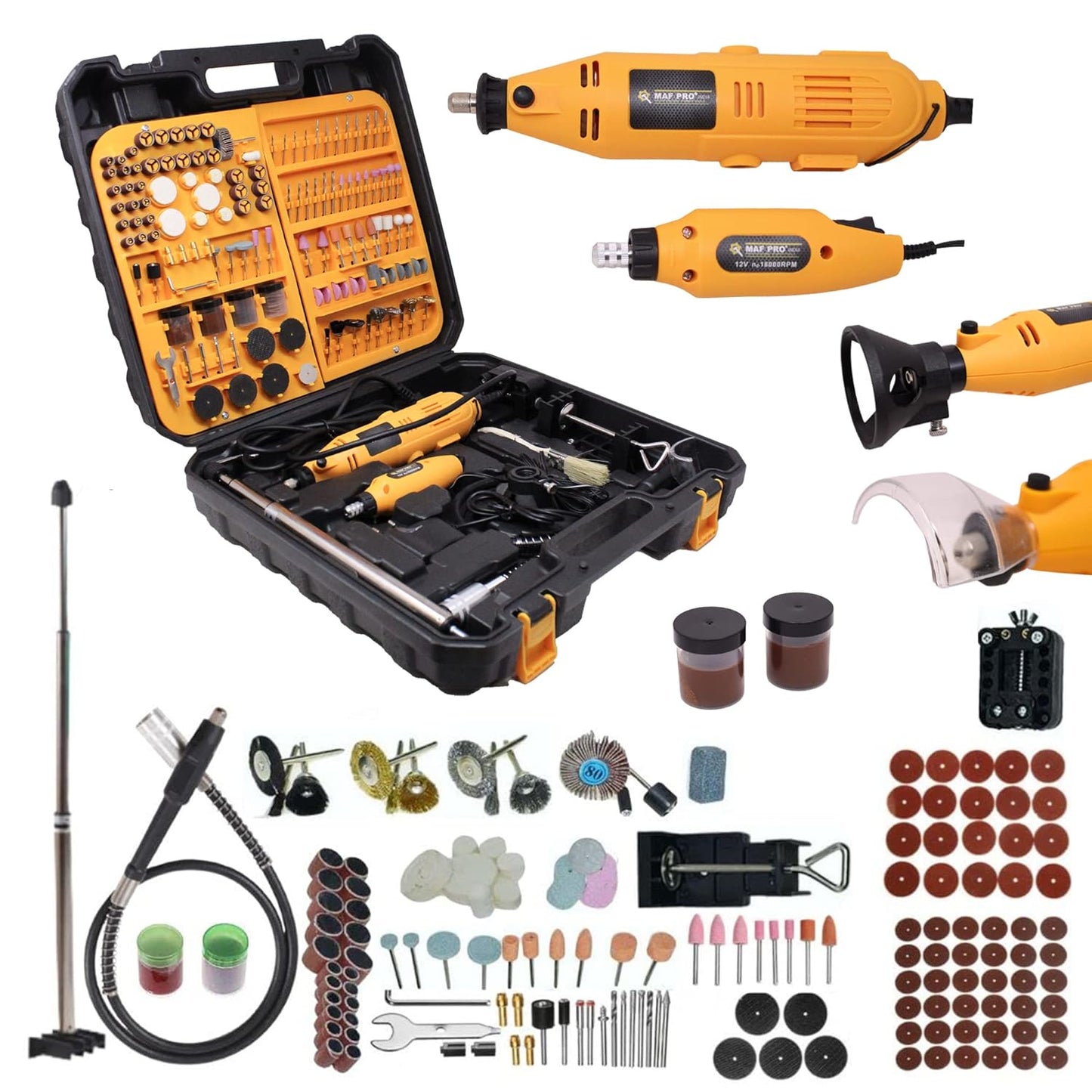 MAF PRO MG3505 350 Pieces Mini Rotary Die Grinder Kit with 2 Die Grinders