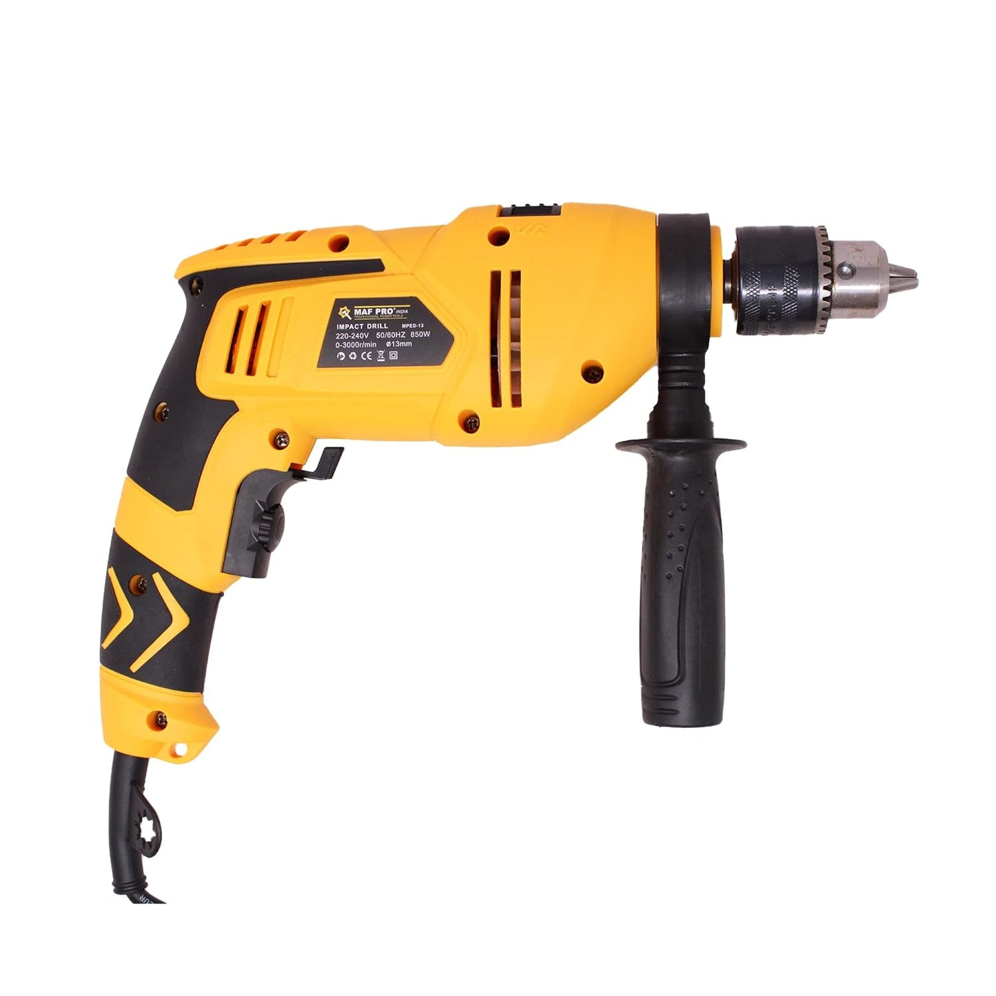 MAF PRO MPID-850W 13mm Electric Impact Drill Machine for Home Use with Copper Armature, Variable Speed Control, Reverse & Forward Function (RPM) & mm Chuck