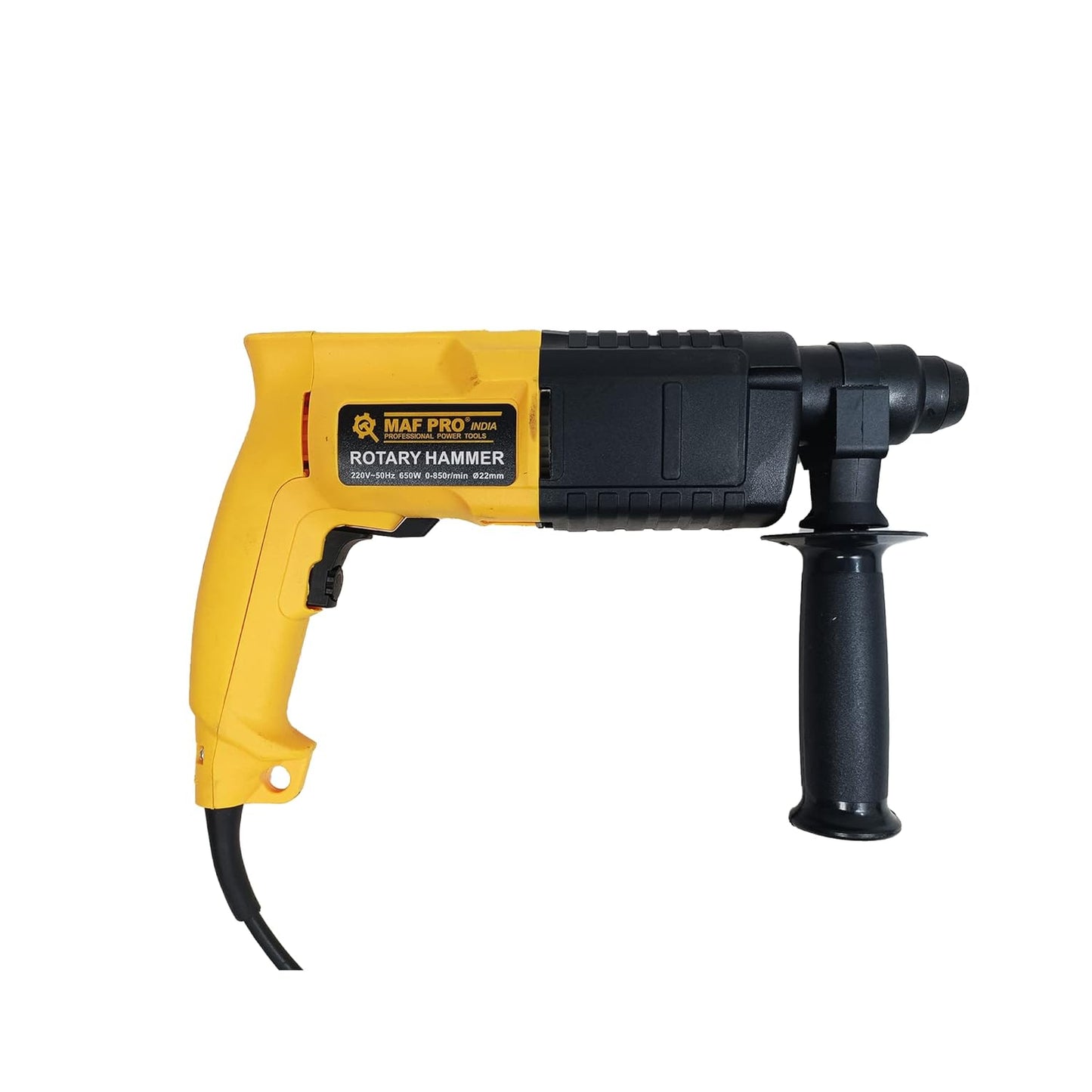 MAF PRO MRH5005 650 W, 22 mm, 850 Rpm, Heavy Duty SDS Plus Type Shank Variable Speed Reversible 2 Functions Rotary Hammer Drill with 3 Bits For Hammering & Drilling on Concrete, Masonry & Wood