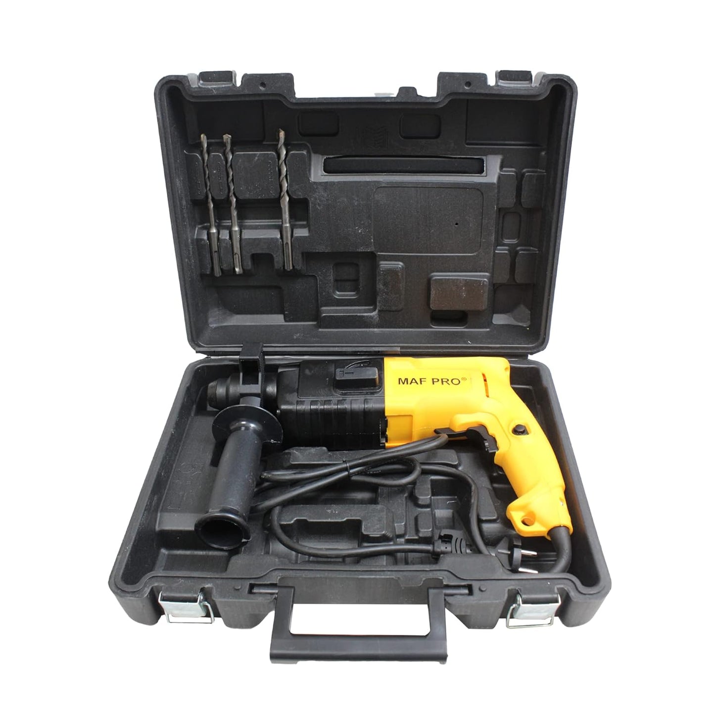 MAF PRO MRH5005 650 W, 22 mm, 850 Rpm, Heavy Duty SDS Plus Type Shank Variable Speed Reversible 2 Functions Rotary Hammer Drill with 3 Bits For Hammering & Drilling on Concrete, Masonry & Wood