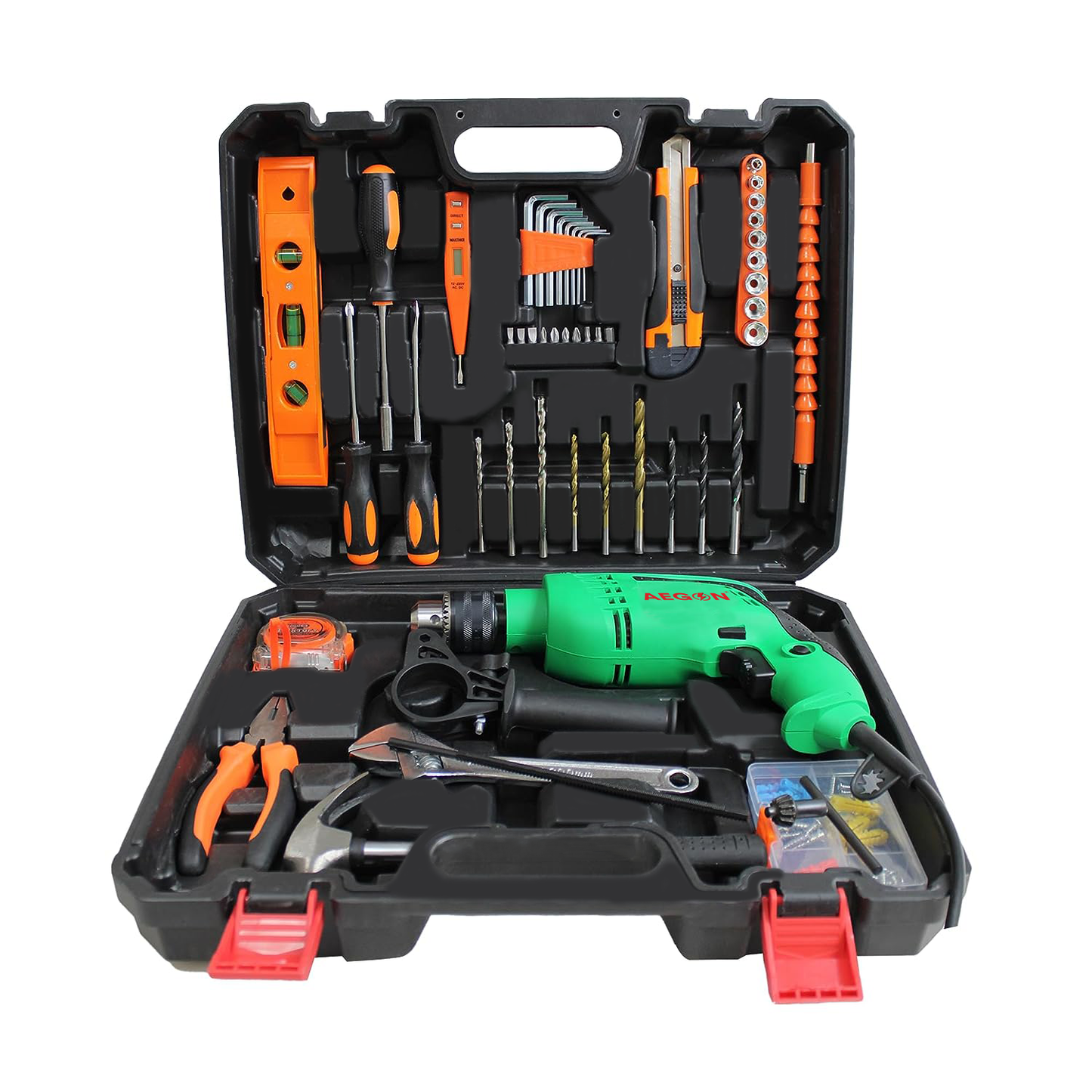 Aegon ADM-13 MM - 650W-800W Impact Drill Machine or Screwdriver & Kit with 121 Accessories