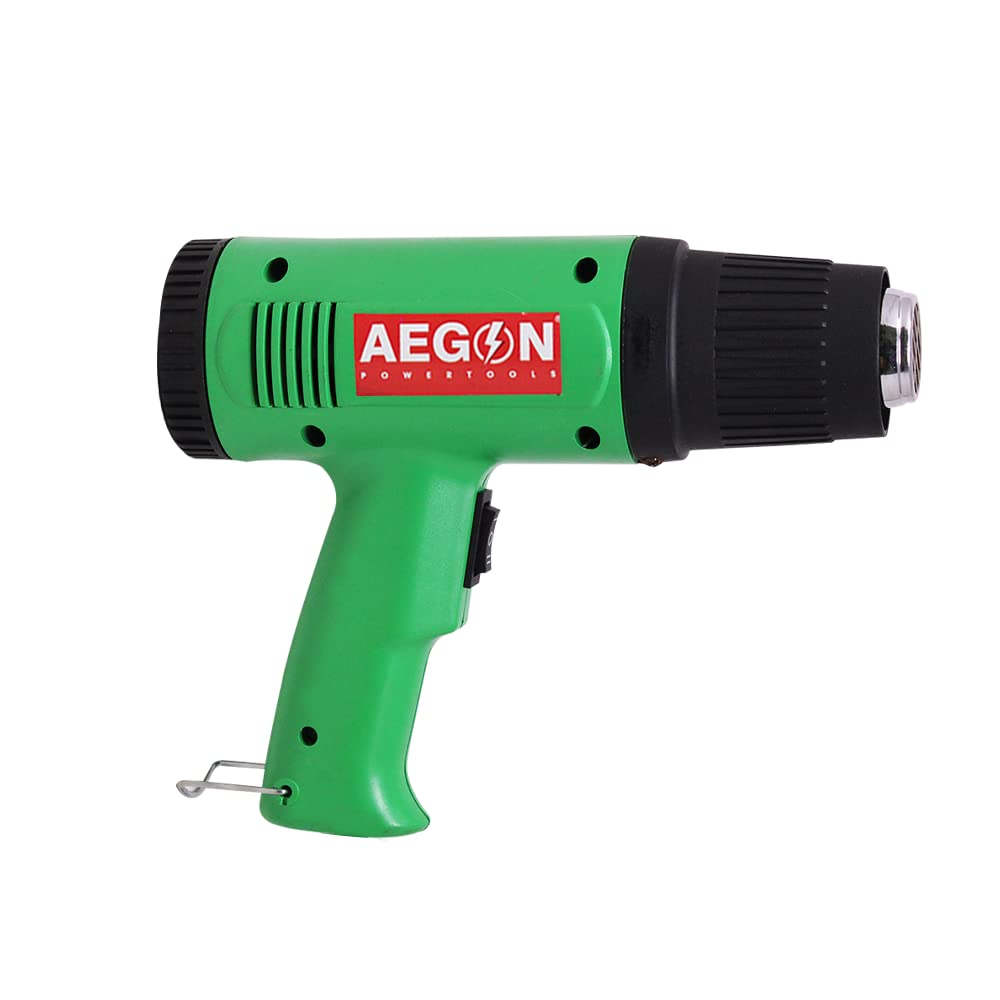 Aegon AHG-1800 - पेशेवर दोहरी तापमान वाली हीट गन/हॉट एयर गन (दोहरी तापमान 350 °C | 550 °C, 1800W, हरा)
