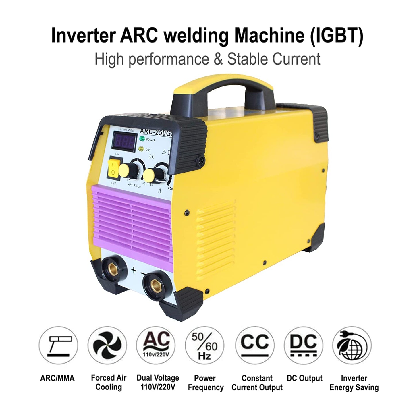 Aegon ARC 250GS - Portable 250A Inverter ARC Welding Machine/Welder (Yellow)