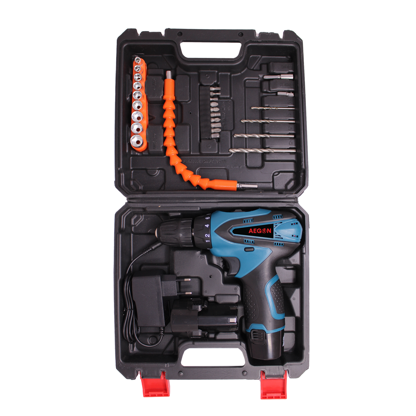 Aegon Professional ACS12V - 10mm रिवर्सिबल/वैरिएबल स्पीड कॉर्डलेस स्क्रूड्राइवर (30 पीस टूल किट)