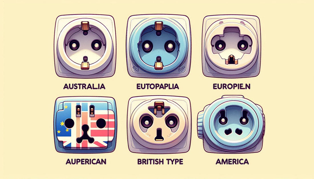 4 types of international sockets - Australia Type, European Type, British Type, America Type