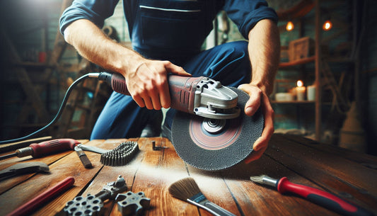 How to fit a grinding wheel, cutting disc, or wire brush to an angle grinder