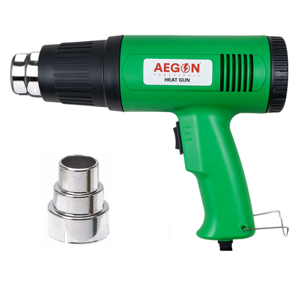 Aegon 1600W Heat Gun - Professional Dual-Speed Tool with Variable Temperature (180°C - 650°C) for PVC Shrinking, Wrapping, Plastic Molding, and Water Defrosting - 1 Year Warranty