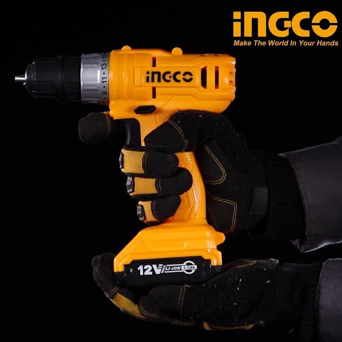 Ingco CDLI1211 12V Cordless Drill - Powerful 600W, Lock Speed Button, Compact Design