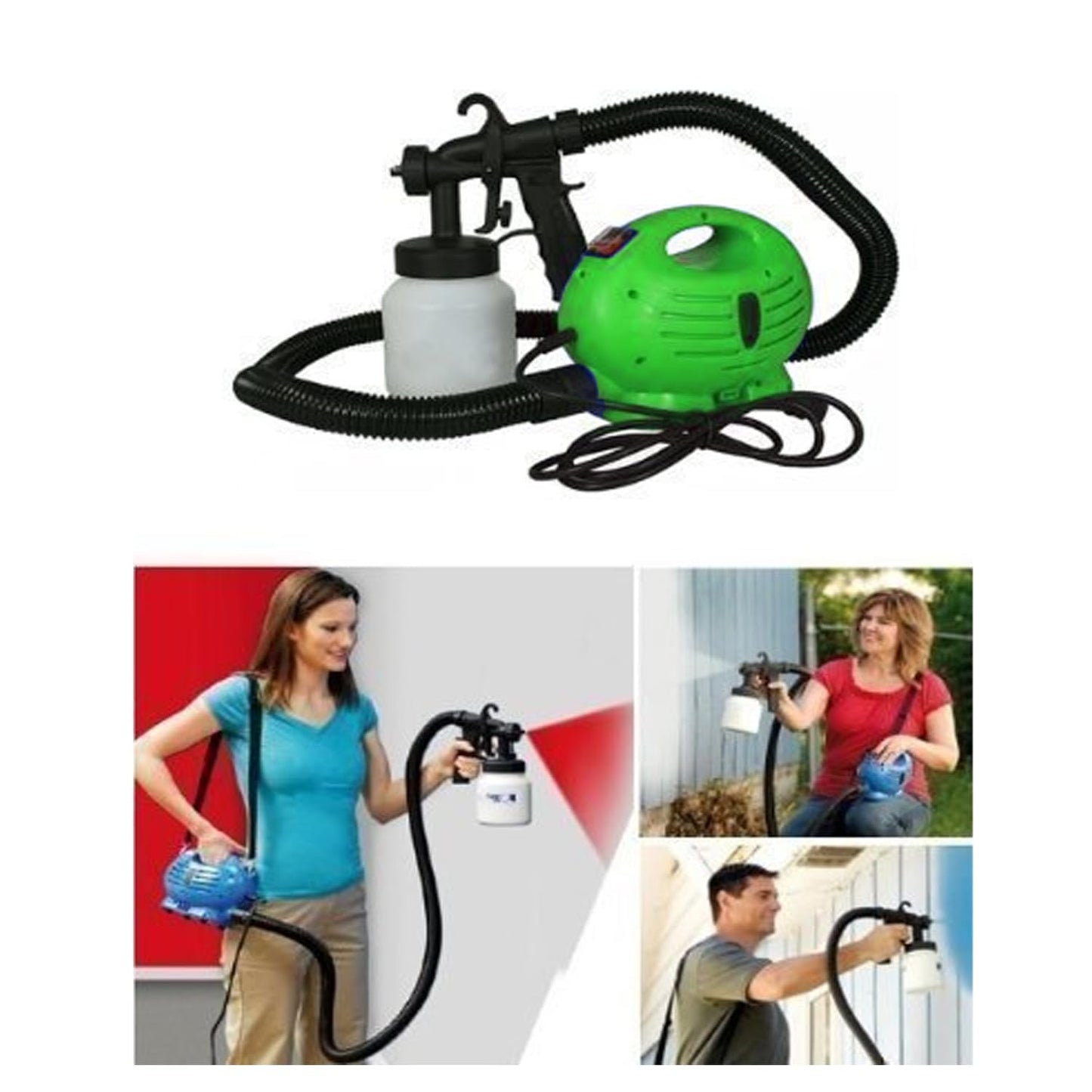 AEGON 650W, 800ML, 5L/M, Paint Zoom Electric Portable Paint Sprayer/Spray Painting Machine - Green