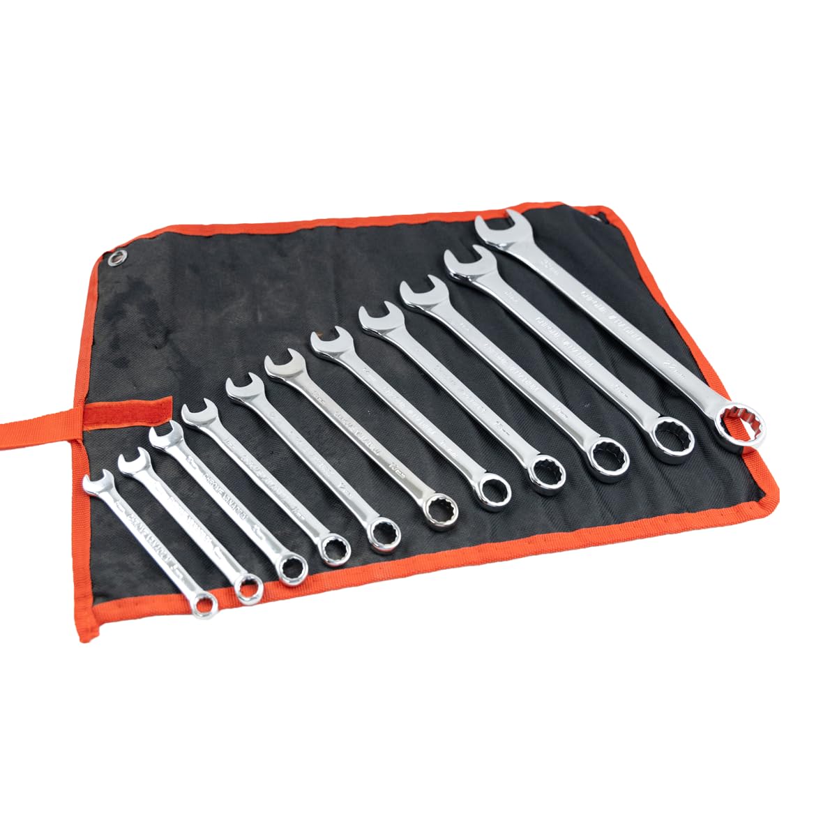 AEGON 12Pcs Combination Spanner Wrench Set with Cloth Organiser, 6mm to 22mm, Chrome Vanadium Steel For DIY, Household, Automobile Repairs
