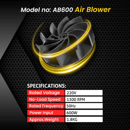 ALPRO AB600 Electric Air Blower 600W Heavy-Duty Variable Speed Blower for Home, Office, Car, Dust Cleaning