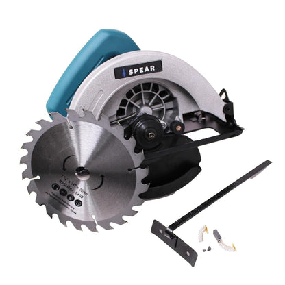 SPEAR SPC-CS07 185 mm Circular Saw for Wood Cutting | 45-65 mm Cutting Depth | Durable Depth Precision Control (1500W, 4700 Rpm)