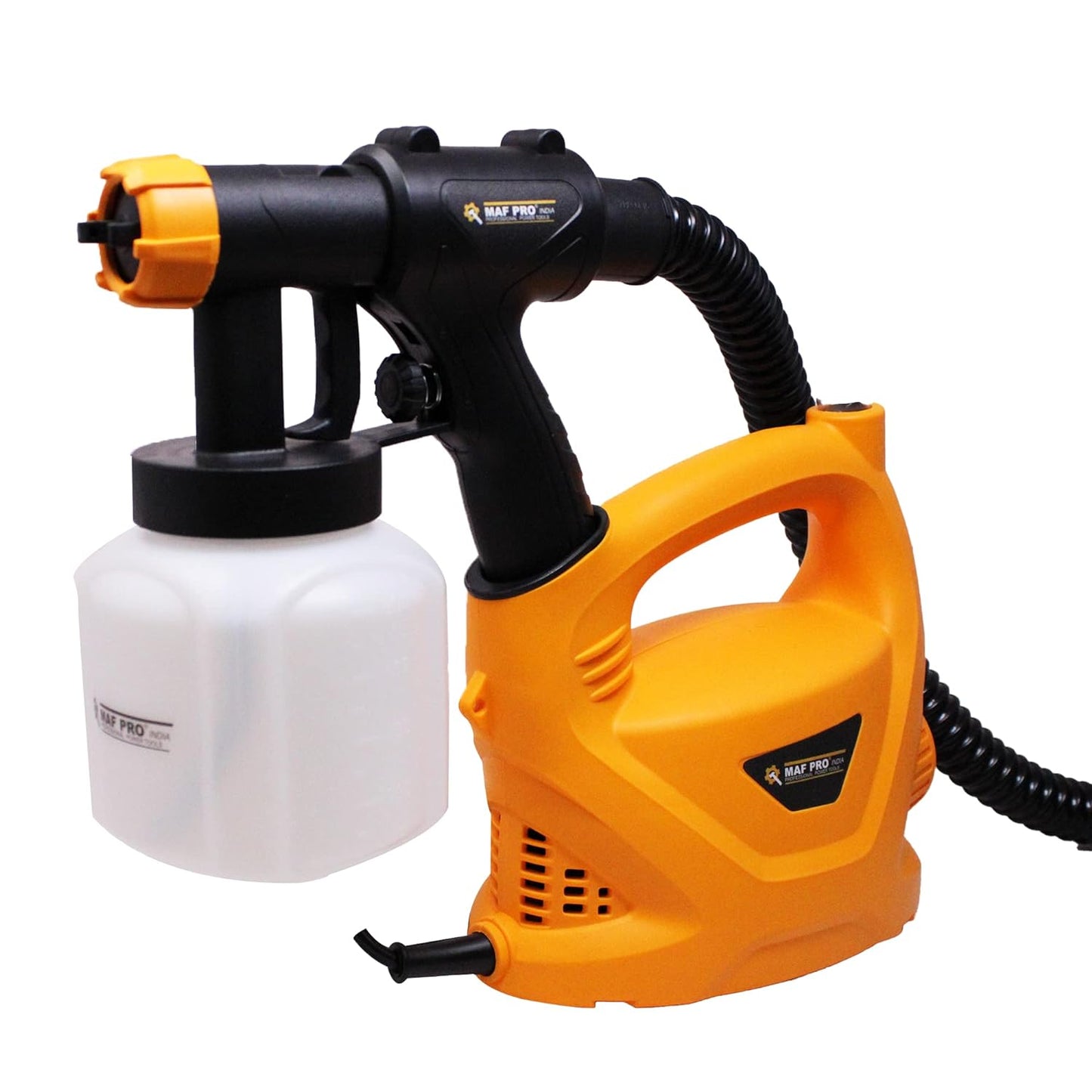 MAF PRO MSG-5502 550W HVLP Spray Gun with Viscosity Measuring Cup, Portable Shoulder Mountable Fast Air Painting Tool (800ml/min, 1.8m) Yellow